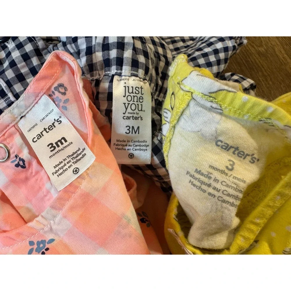 Carter's Baby Girl Clothes Lot Rompers 3 Months Outfits Summer Shorts‎ Overalls